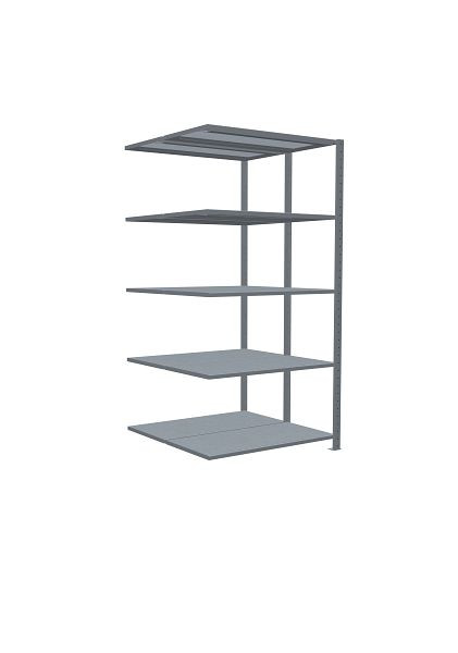 Schulte Anbauregal, Steck-Doppelregal MULTIplus250, 2000 x 1000 x (2x500) mm, 2x5 Fachböden, Kreuzstrebe, verzinkt, 14255-A