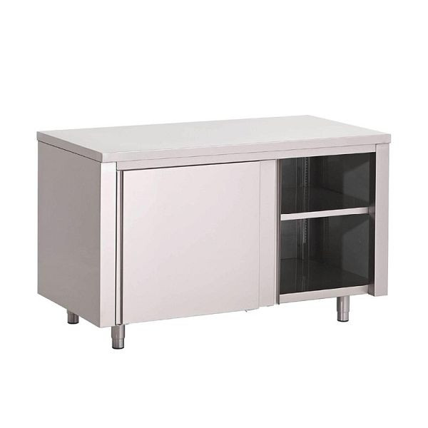 Gastro M Arbeitstisch mit Regal und Schiebetüren 100cm lang, GN149