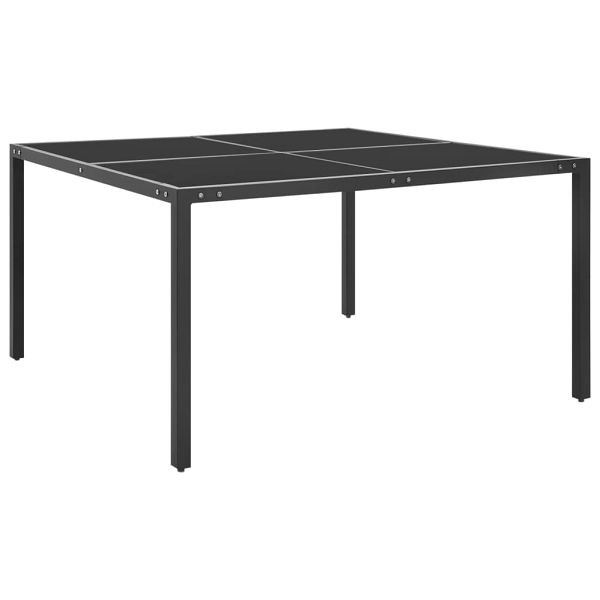 vidaXL Gartentisch Anthrazit 130x130x72 cm Stahl und Glas, 313093