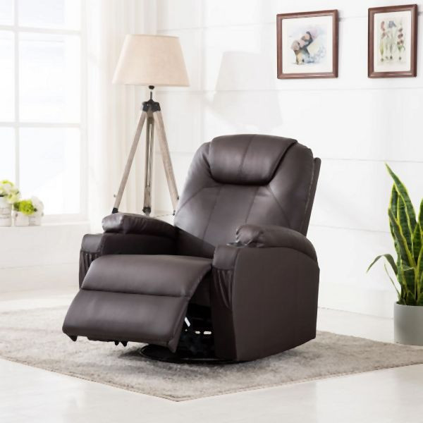 vidaXL Massage-Schaukelsessel Braun Kunstleder, qualitativ hochwertig, 246636