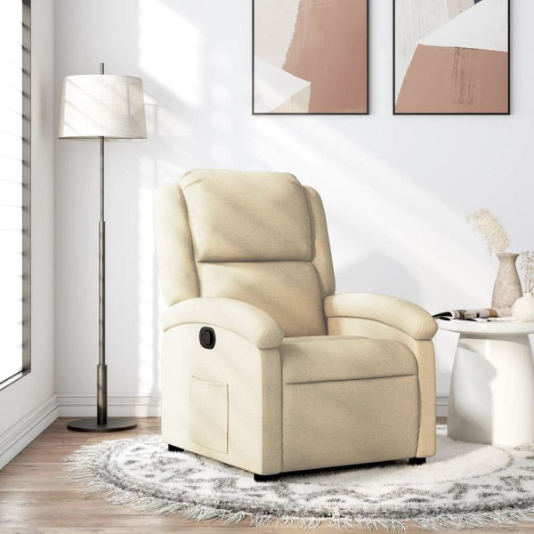 vidaXL Relaxsessel, cremefarbener Stoff, 3205415, 8721012179035