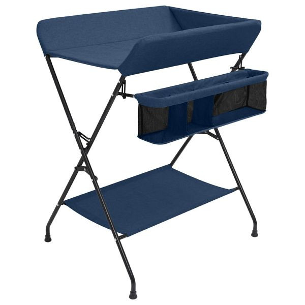 vidaXL Wickeltisch Marineblau Eisen, Material: Eisen, Canvas, Leinen, 10268