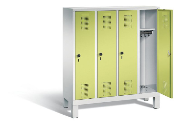 C+P Kindergarten-Spind Evolo, H1350xB1190xT300mm, Farbe: Lichtgrau / Viridingrün, 480103-40 S10037