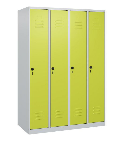 C+P Umkleidespind Classic PLUS mit Mitteltrennwand, 4 Abteile, 1700x1200x500mm, 7035/0024, Drehriegel, 0800007-40F S10009