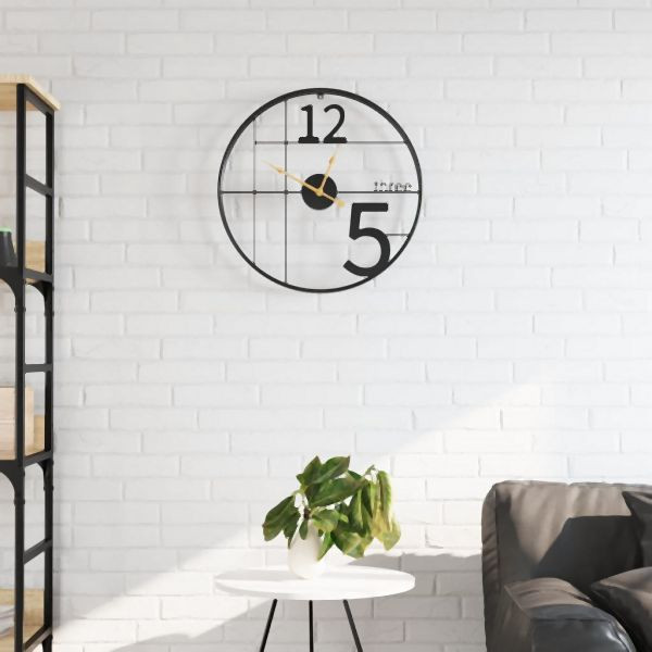 vidaXL Wanduhr Schwarz Ø50 cm Abmessung Eisen, 4008401, 8721102633188