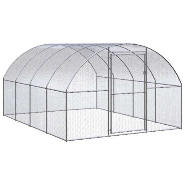 vidaXL Outdoor-Hühnerstall 3x4x2 m Verzinkter Stahl, 3095464