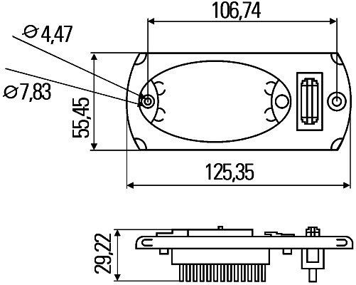 HELLA Innenraumleuchte, Mini OvalLED, LED, 24V, 1.2W, Einbau, Lichtscheibenfarbe: glasklar, Innenraum, 2JA 343 570-267