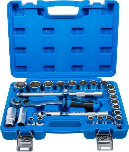 BGS Steckschlüssel-Satz, Antrieb 12,5 mm (1/2"), SW 8 - 32 mm, 27-teilig, 2224
