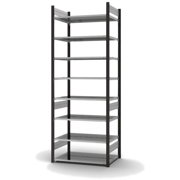 hofe Grundregal, zerlegt, 8 Böden 2700 x 600 x 1000 mm, verzinkt Stützprofile - anthrazitgrau/RAL 7016, HAG27610DA