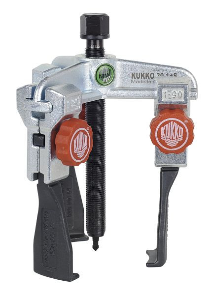 KUKKO 3-armiger Universal Abzieher mit schmalen, schnellverstellbaren Abzughaken, Spannweite außen: 90 mm, 30-1+S