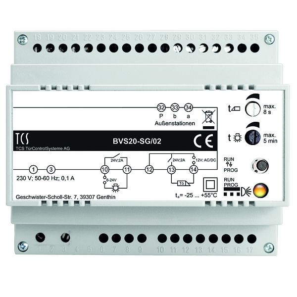 TCS Versorgungs- und Steuergerät für Audio-Anlagen an 1 Strang, 6 TE, BVS20-SG/02