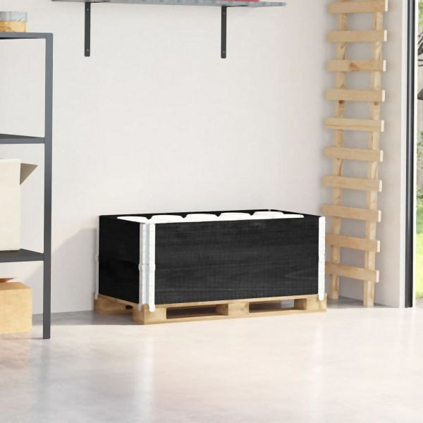 vidaXL Paletten-Aufsatzrahmen 2 Stück Schwarz 100x50 cm Massivholz, 4010283