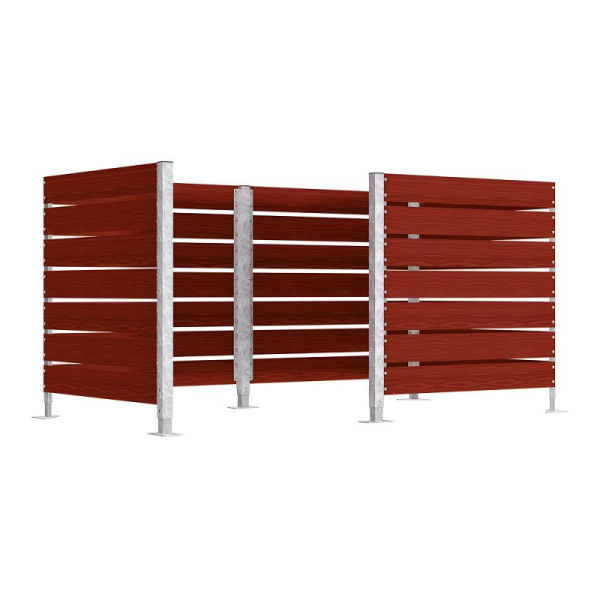 STEIN HGS Modulierbare Mülltonnen-Umhausung aus Kompaktholz, 1500 mm, Mahagoni, 78158.0001