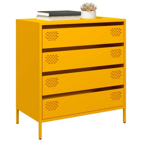 vidaXL Sideboard Senfgelb 68x39x73,5 cm Kaltgewalzter Stahl, 851289