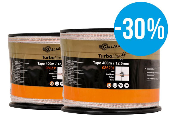 Gallagher Duopack TurboLine Breitband 12,5mm 2x400m weiß, 079438