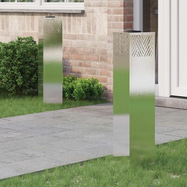 vidaXL Solar LED Weg Licht Fischgrätenmuster 2 pcs Edelstahl Edelstahl, 879734