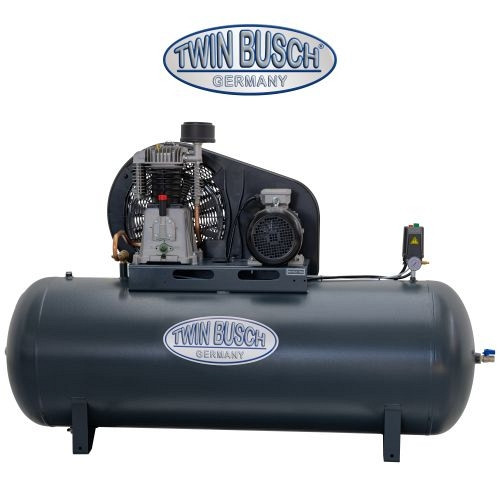 Twin Busch Druckluftkompressor liegend - 500 L - Grey, TWKL-500-11/2
