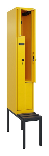 C+P Z-Spind Evolo PLUS, Bank, 2 Fächer, 2120x300x815mm, 1023/1023, Drehriegel, Sitzfläche Kunststoff, Sitzbank, 0490537-102 S10079