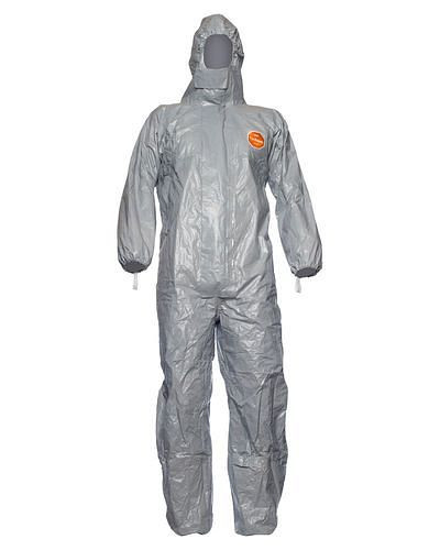DuPont Chemikalienschutz-Overall-Tychem F, CE / PSA Kategorie III, Typ 3, 4, 5, 6, Größe M, grau, 129879