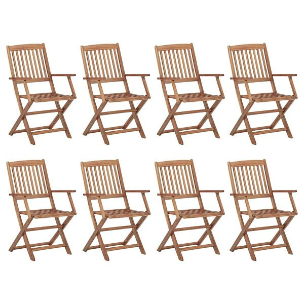 vidaXL Klappbare Gartenstühle 8 Stück Massivholz Akazie, 3075084