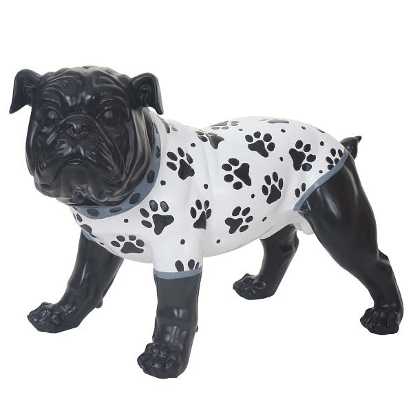 Mendler Deko Figur Bulldogge 24cm, Polyresin Skulptur Hund, In-/Outdoor, handbemalt mit Jäckchen, 49831
