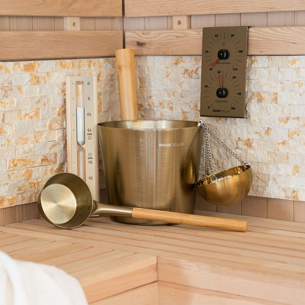 HOME DELUXE Saunazubehör THERA Gold, Komplett Set, 71861