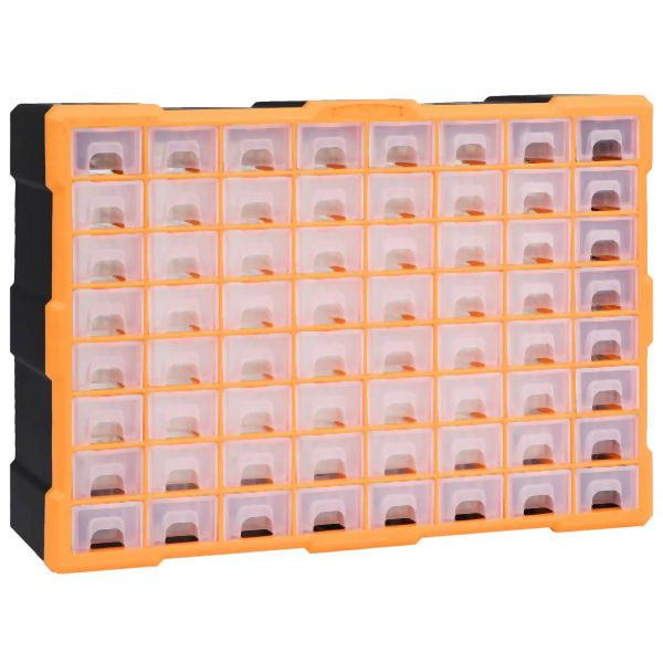 vidaXL Multi-Schubladen-Organizer mit 64 Schubladen 52x16x37,5 cm, 147579