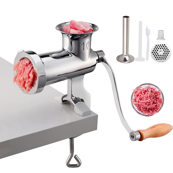 VEVOR Fleischwolf Manuell Edelstahl 5/8mm Wurstmaschine Handkurbel Küchenhelfer, SYZJSJRJB80CMAC3RV0