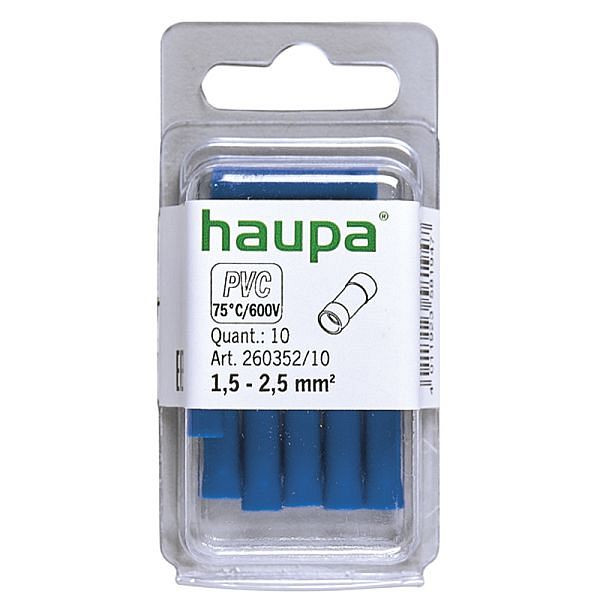 Haupa Stoßverbinder blau isoliert 1,5-2,5 mm² PVC, VE: 10 Stück, 260352/10