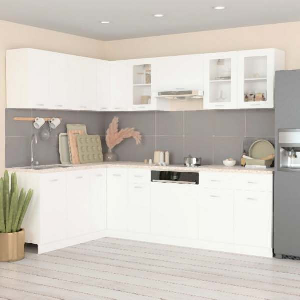 vidaXL 11-tlg. Küchenzeile Weiß Holzwerkstoff, 3067664, 8720286327203