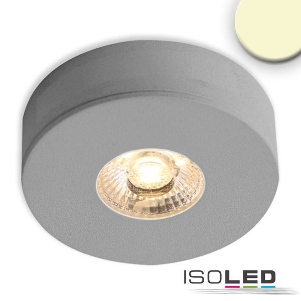 ISOLED LED Ein- und Unterbauleuchte MiniAMP alu gebürstet, 3W, 24V DC, warmweiß, dimmbar, 114481