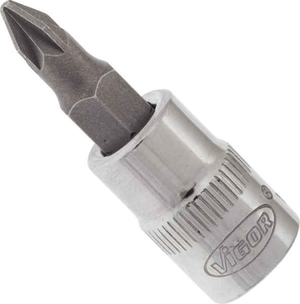 VIGOR Schraubendreher-Einsatz, Vierkant hohl 6,3 mm (1/4 Zoll), Pozidriv Profil PZ, PZ1, V2439N