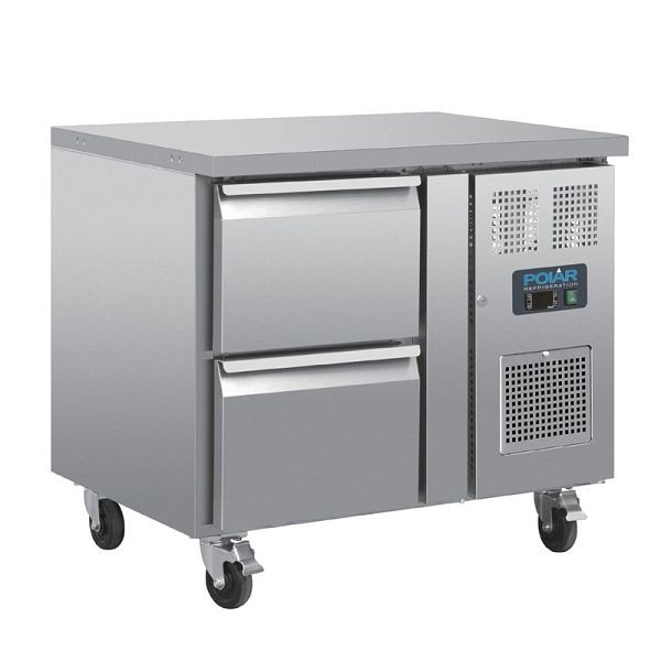 Polar Serie U GN-Kühltisch mit 2 Schubladen 124L, DA546
