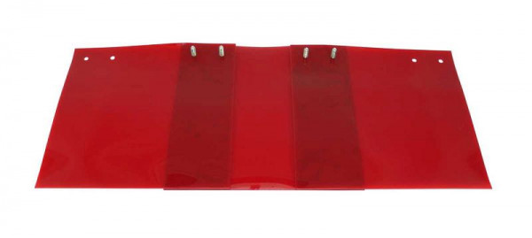 SINOtec TransTac Lamellenvorhang, PVC, 300 x 3mm rotorange, gelocht für Pendelschale 66% Überlappung, DIN ISO 25980, 10001878