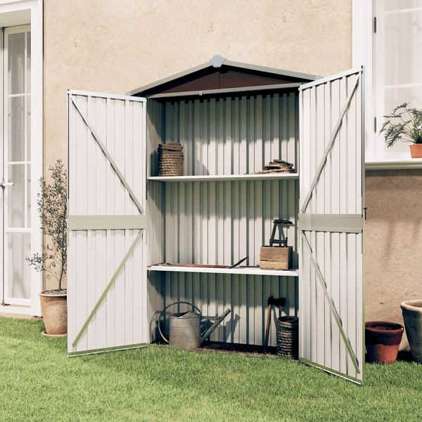vidaXL Geräteschuppen Braun 116x45x175 cm Verzinkter Stahl, 46304