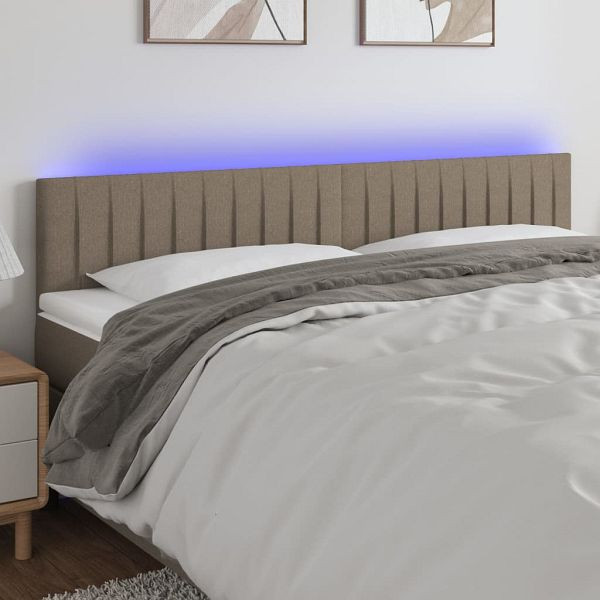 vidaXL LED Kopfteil Taupe 160x5x78/88 cm Stoff, 3121860