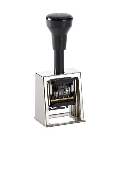 REINER Datumstempel D28b, mit ungravierter Messing-Textplatte 35x20mm, 4mm Block, Datum englisch, volles Jahr, 141000-002