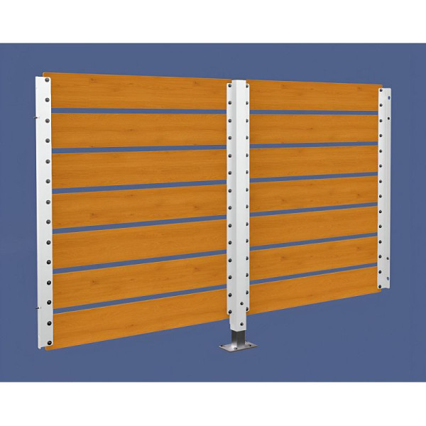 STEIN HGS Verkleidungen Modulo Container Überdachungen doppelseitig, auf Bodenplatten, Helle Eiche, reinweiß (RAL 9010), 78164.0036