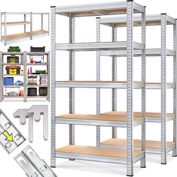 monzana Schwerlastregal 2er-Set 180x90x40cm verzinkt je 875kg, 106177