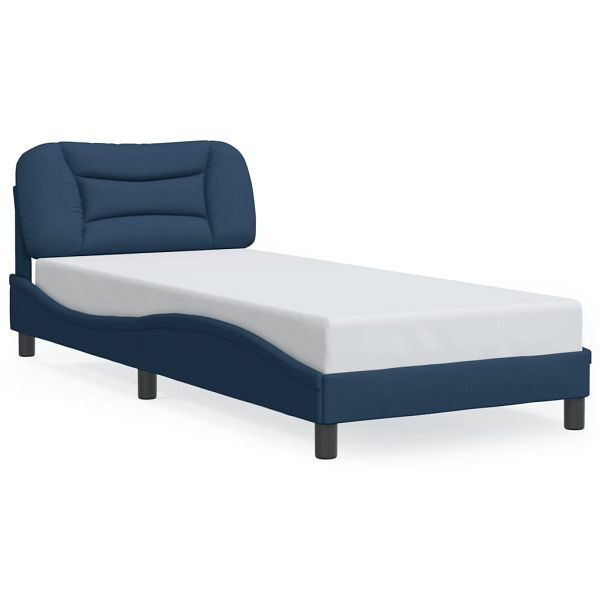 vidaXL Bettgestell mit LED Blau 90x190 cm Stoff, 3213675