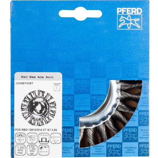 Pferd Rundbürste, gezopft POS RBG 12512/M14 CT ST 0,50, 43303051