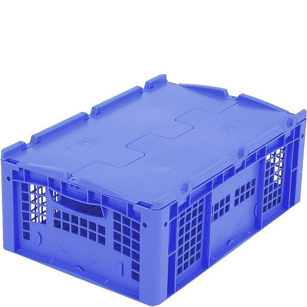 BITO Eurostapelbehälter XL Deckel/Kufe /XLD64223 600x400x220 blau, Deckel Wände durchbrochen, C0292-0053