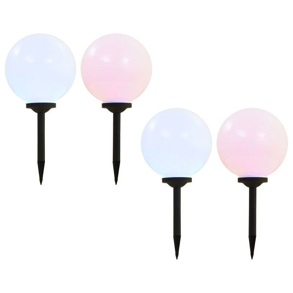 vidaXL Außen-Solarlampen 4 Stück LED Kugel 30 cm RGB, 277127