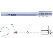 BAER HSSE Maschinengewindebohrer Form C - MF 10 x 1,25 - LINKS - DIN 374, 120502004