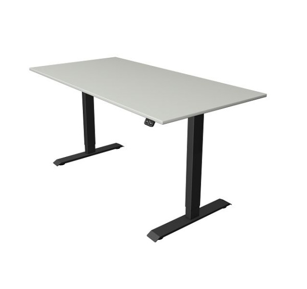 Kerkmann Sitz-/Stehtisch B 1600 x T 800 mm, elektrisch höhenverstellbar von 740-1230 mm, lichtgrau, 10181311