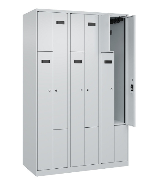 C+P Z-Spind Evolo PLUS, 6 Fächer, 1850x1200x500mm, 7035/7035, Zylinderschloss, 049003-326 S10066