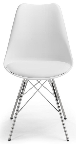 Deskin Besucherstuhl DIANO CR, Gestell Stahlrohr verchromt, Sitzschale PU mit Sitzkissen, weiß, 290986