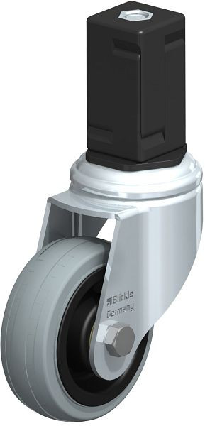 Blickle LKRA-VPA 80K-11-EV17 Apparate-Lenkrolle mit Expander, Vollgummi, Grau, 848141