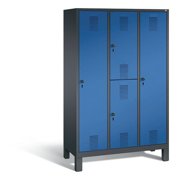 C+P Kombi-Spind Evolo, H1850xB1200xT500mm, Farbe: Schwarzgrau / Enzianblau, 48610-32 S10021