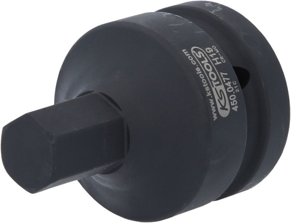 KS Tools 1" Kraft-Bit-Stecknuss Innensechskant, kurz, 19 mm, 450.0477
